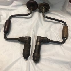 Antique Hand Tools 2 Planes, 2 Drills 