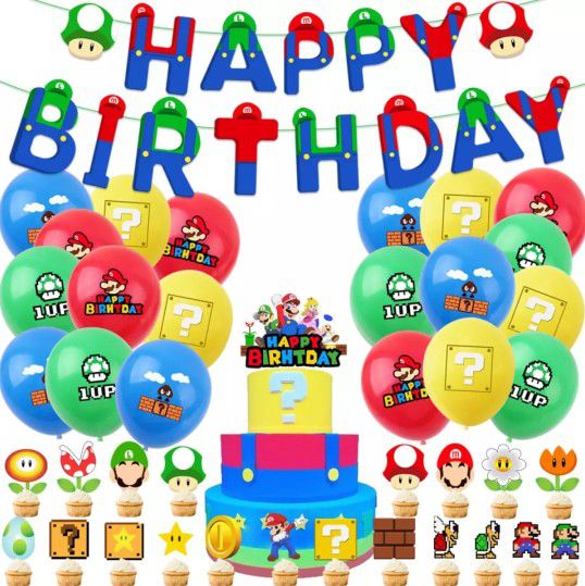Super Mario theme party set decoration