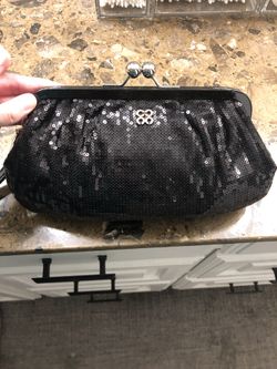 COACH black sequin clutch