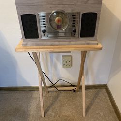 Crowley Gray Wood Record Player