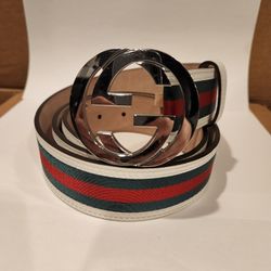 New GUCCI white Green Red Belt Sz 100 Cm