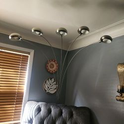 5-Arm Arc Floor Lamp Brushed Nickel