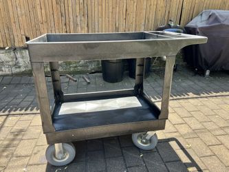 Uline Utility Cart with Pneumatic Wheels - 45 x 25 x 37, Gray
