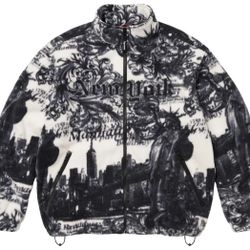 Supreme New York Zip Up Fleece Jacket Size Medium
