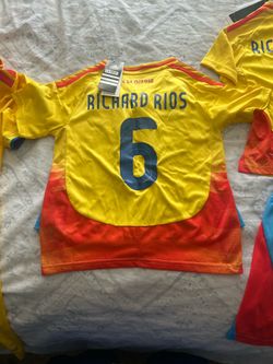 adidas Colombia Richard Rios #6 Youth Soccer Jersey size 18 Yellow/Red/Blue