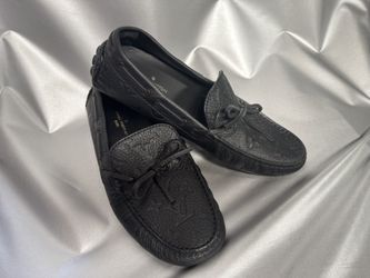 Louis Vuitton Black Monogram Empreinte Leather Hockenheim Moccasin