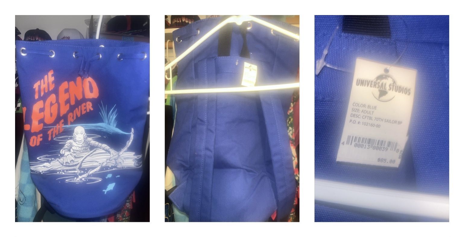 Universal Studios CREATURE FROM THE BLACK LAGOON Backpack/Tote Bag (NWT)