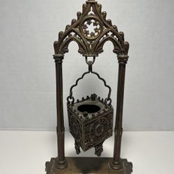 Antique Ornate Bronze Gothic Censer Religious Incense Burner