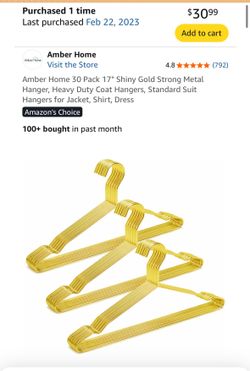 Gold tone slim hangers