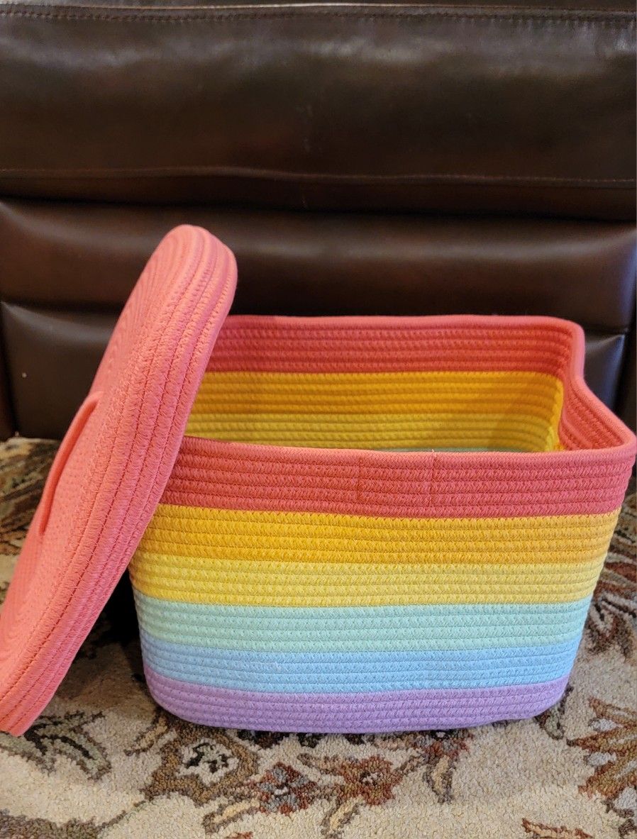 Multicolored Rope Storage Basket