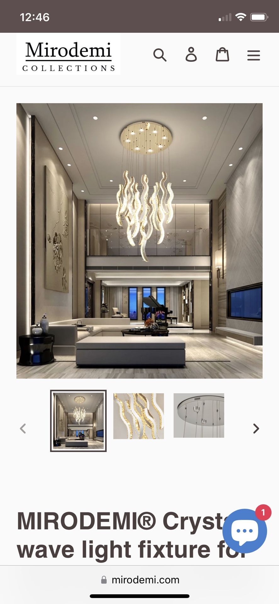 Mirodemi Crystal Wave Chandelier