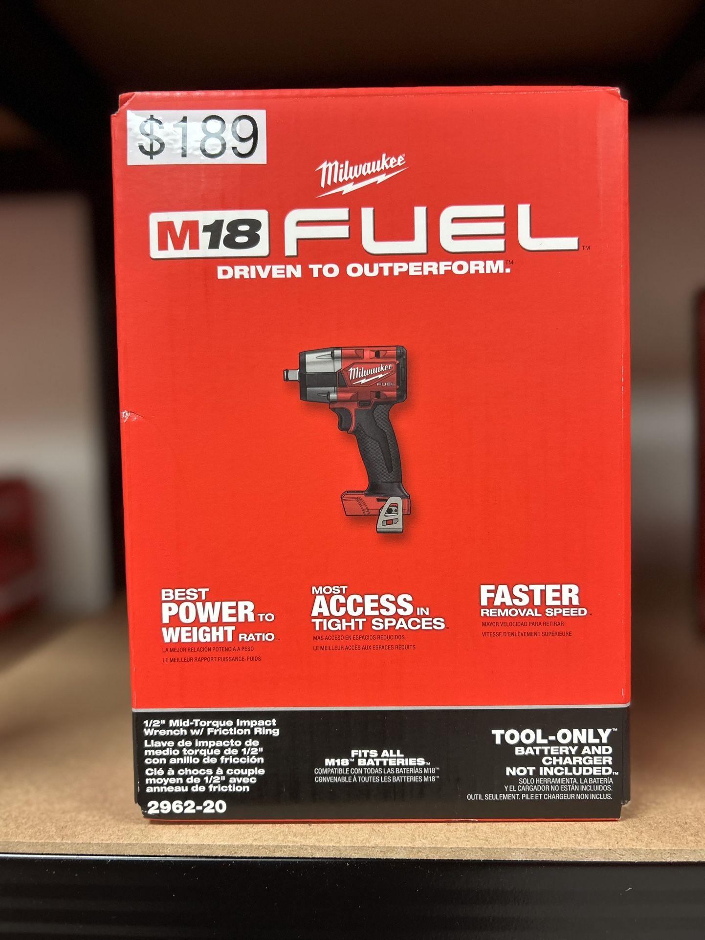 Milwaukee M18 FUEL Gen-2 18V Lithium-Ion Brushless Cordless Mid Torque 1/2 in. Impact Wrench w/Friction Ring (Tool-Only)