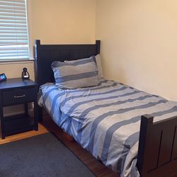 Pottery barn bed and night stand