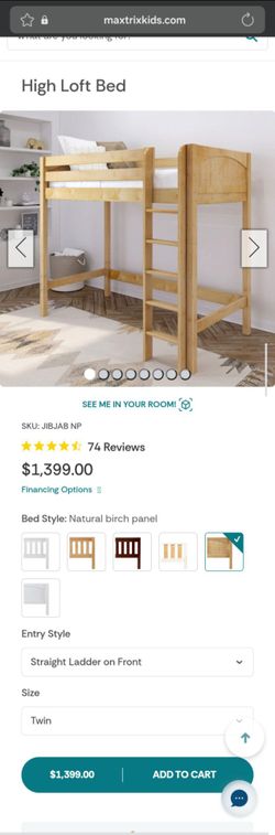 Maxtrix Twin High Loft Bed Nectar Kids Mattress