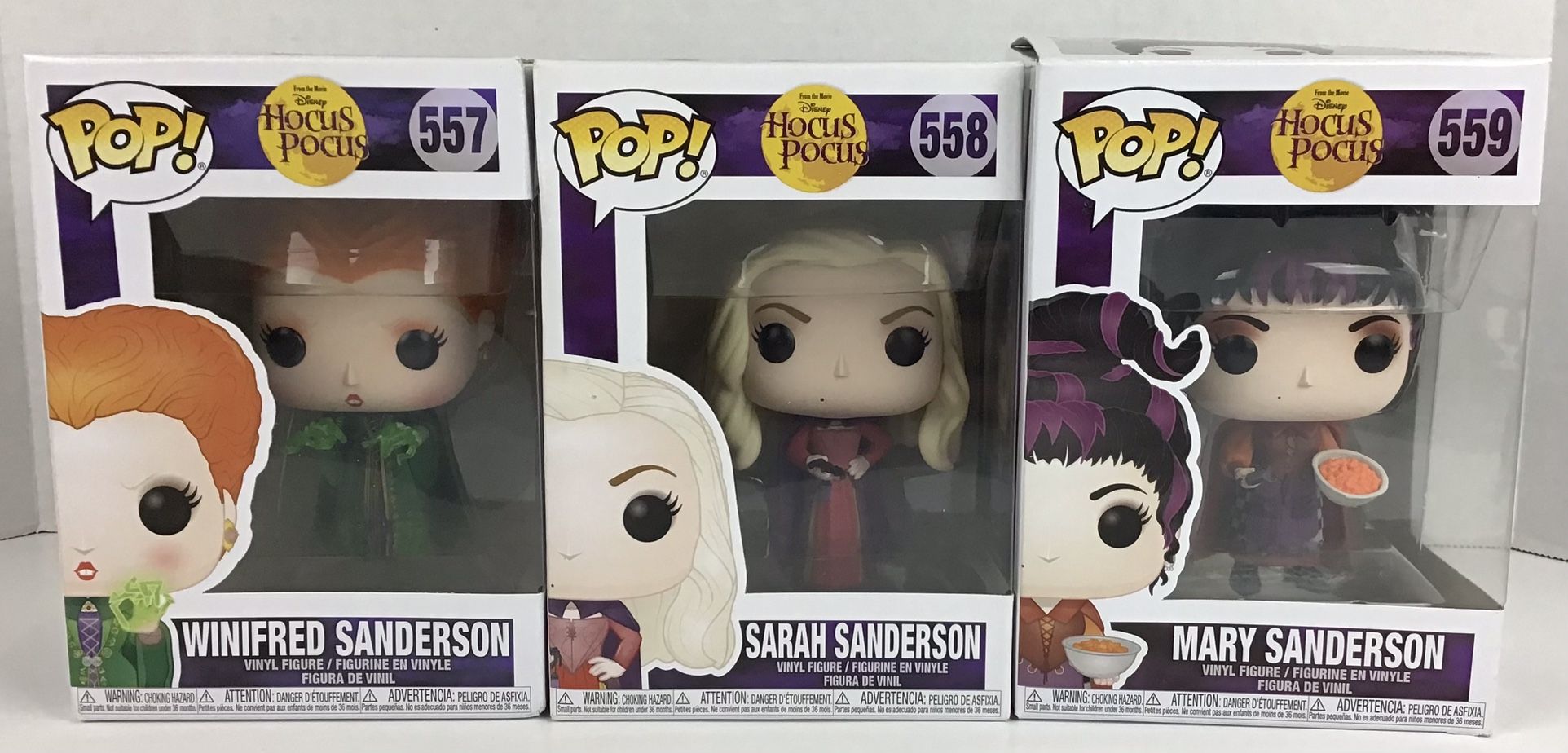 Funko POP Hocus Pocus Sanderson Sister Set Of 3 Mary Sarah Winifred 557 558 559