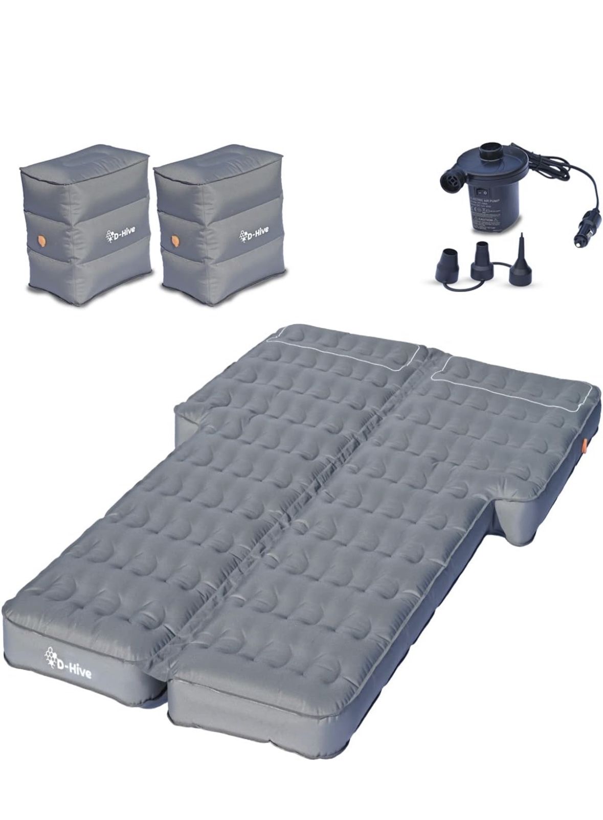 D-Hive SHORTENED LENGTH - Unbeatable Durability SUV Air Mattress for Car Camping, Durable Extra Thick 300D Oxford Fabric, Quick Easy Set-Up w/Electric