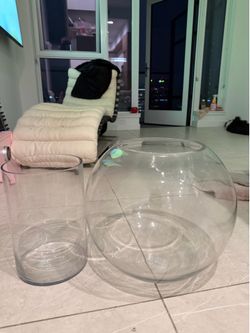 2 huge flower vases