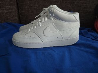 Nike White Mid-Top Leather Sneakers