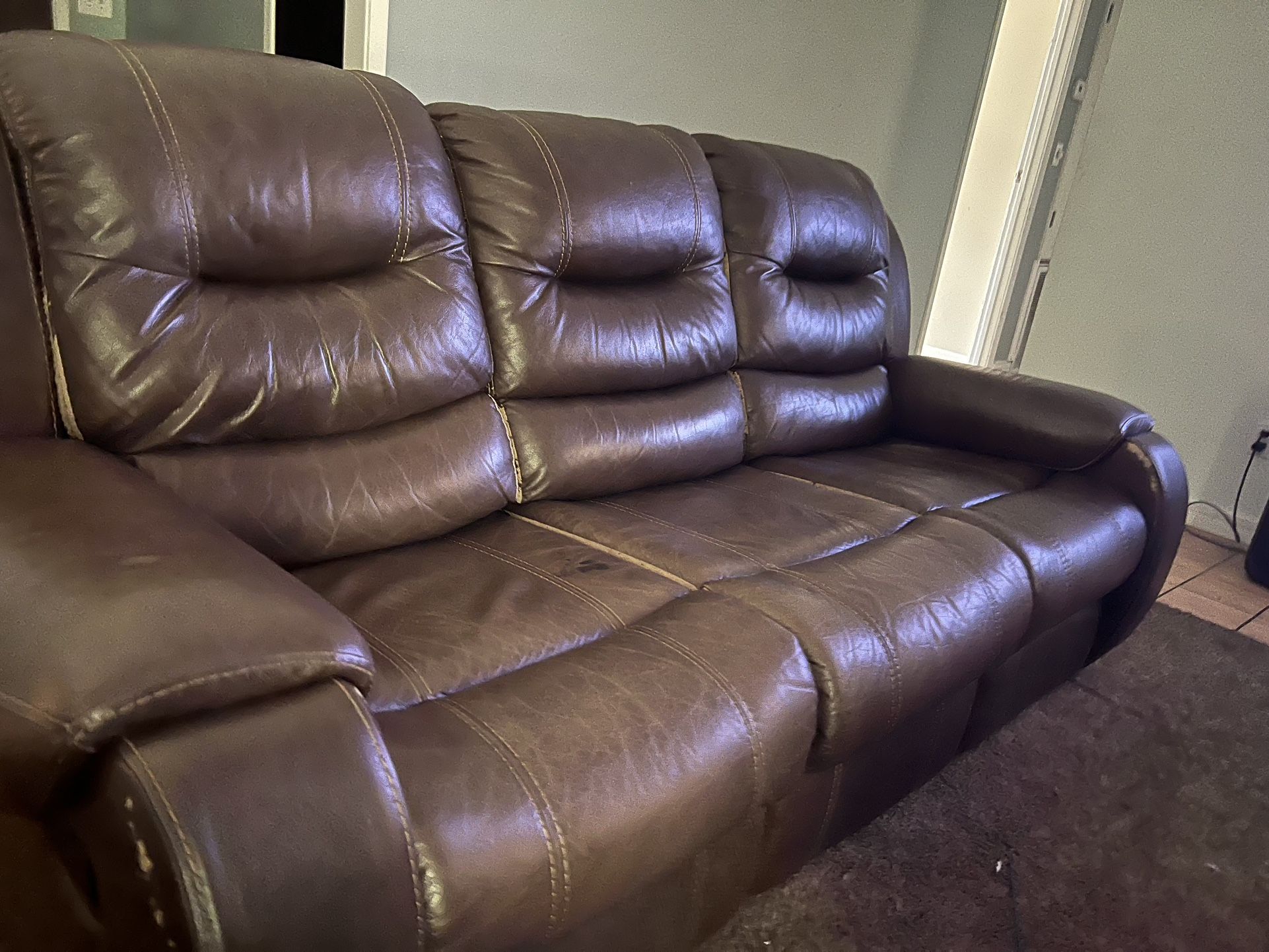 leather couch and sofa