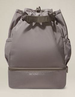 NEW Beyond Yoga Gym Bag Convertible Backpack In Taupe Brown 
