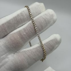 14K Gold Tennis Bracelet for Women – 2.2mm (8”) with Zircon Stones