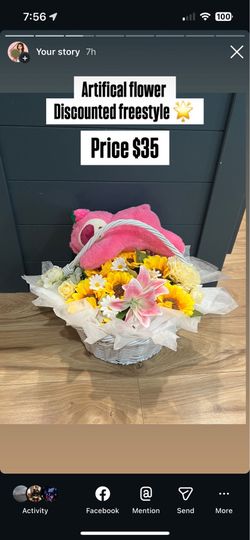 Girlfriend day flower basket bouquet roses gift