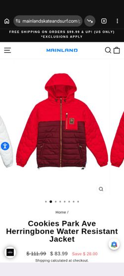 Sizes L Cookies Park Ave Herringbone water Resistant Jacket