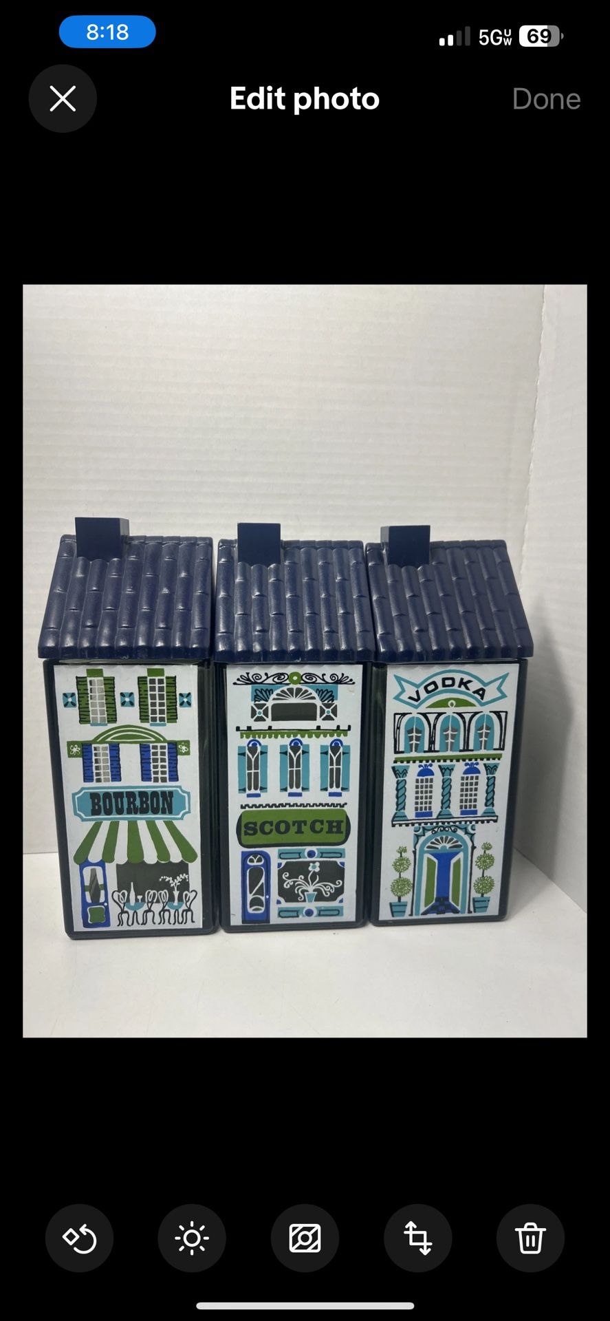 Vintage MCM 1960S Wheaton Glass house Decanter 9" Scotch Bourbon Vodka