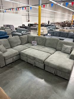 BRAND NEW BIG SLEEPER SECTIONAL SOFA COUCH WITH PULLOUT BED AND STORAGE