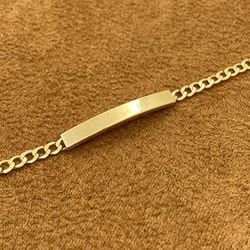 Gold Name Plate ID Bracelet 
