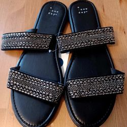 New Slide On "A New Day" Studded Sandals Women's Size 9