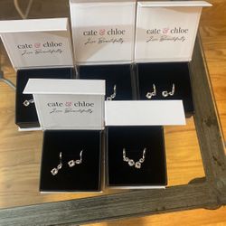 Cate&chloe 18k White Plated  Gold Earrings 