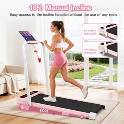 WFTM010 Foldable Walking Pad – Pink  * ✅ 2-in-1 Walking & Under Desk Treadmill * ✅ 10% Incline | 3.0HP Quiet Motor * ✅ 320 lbs Capacity * ✅ 2-Level In