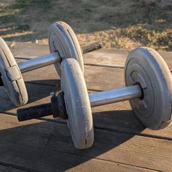 Pair of Adjustable Dumbbells with 4x 5lb plates Durable Challenge Brand Weights - 10lbs