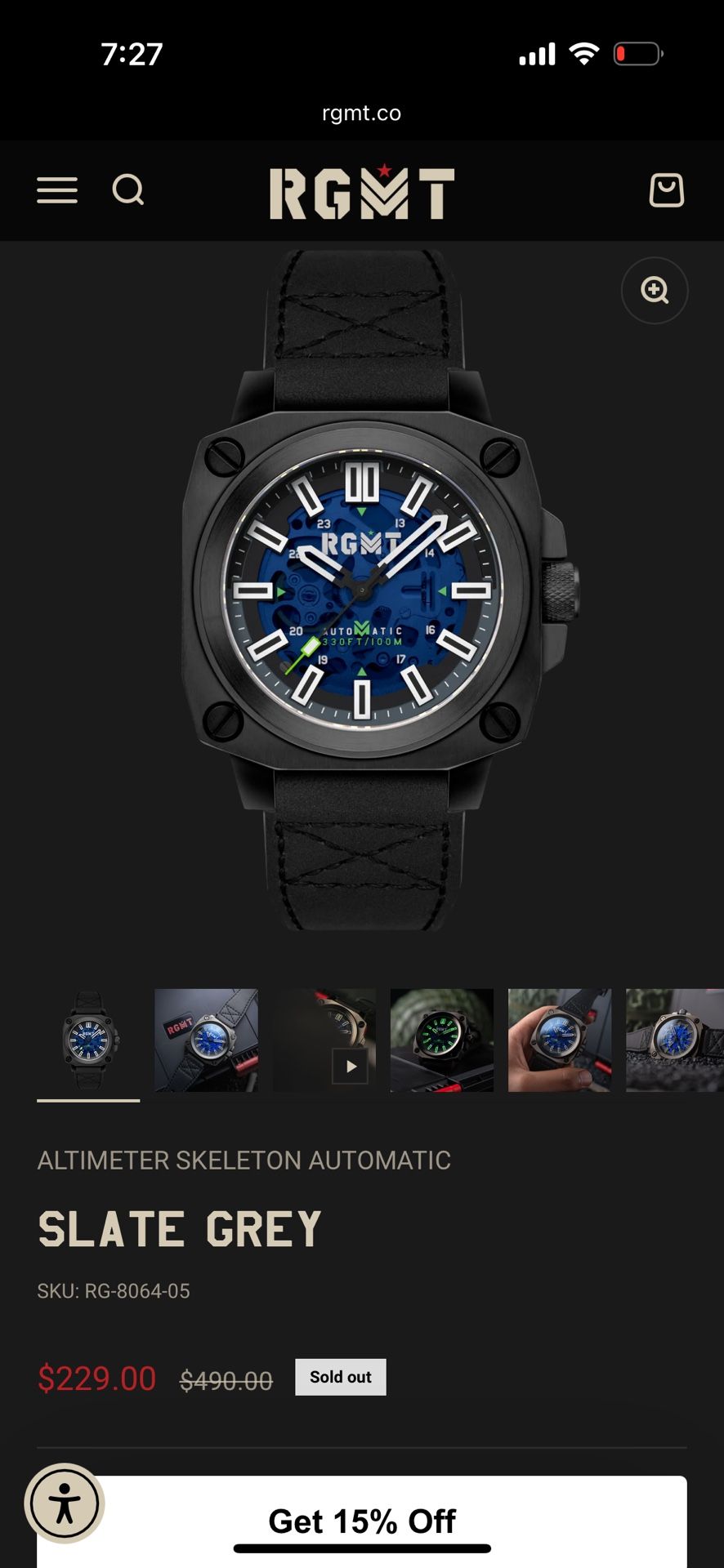 Rgmt Altimeter Skeleton Watch