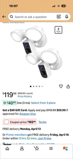 deerdance Smart Floodlight Camera Wired Outdoor Security Camera Flood Light with Motion Sensor 2200 lumens LEDs 1080P HD Live Video Night Vision, Buil