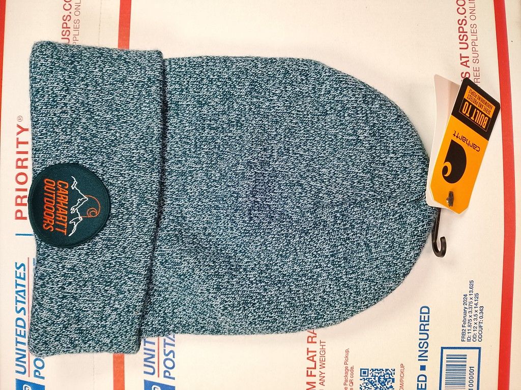 Carhartt Beanie Hat Cap Blue Outdoors Work Wear Knit Winter Mens NWT