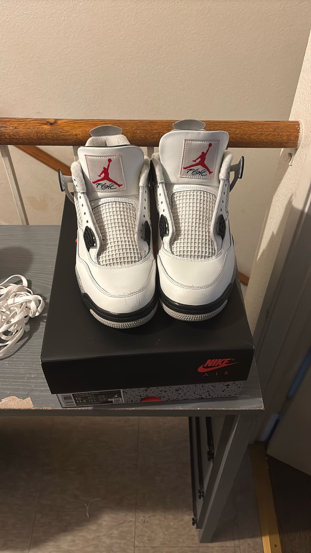 White Cements Jordan 4’s