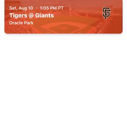 6 Tickets To San Francisco Giants Vs Detroit Tigers 8/10/24