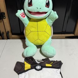 Squirtle Pokémon Build A Bear Nintendo Plush 