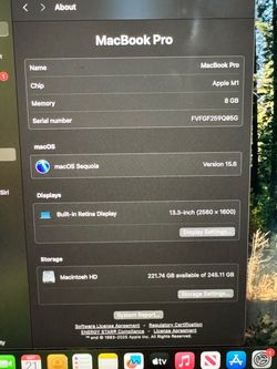 MacBook Pro 13in M1 (2020)