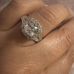 Lab Created Sterling Silver Engagement Wedding Ring