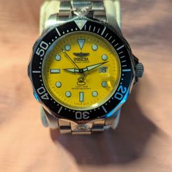 Invicta Men's 47mm GRAND DIVER AUTOMATIC Yellow Dial Stainless Steel 300m Watch