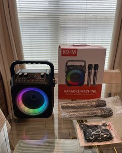 Karaoke Machine, Portable Bluetooth Speaker with 2 Wireless