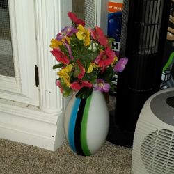 Contemporary Vase With Fake Flowers