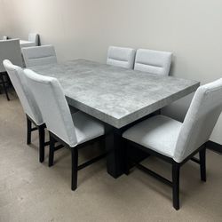 New Dining Table And Chairs Gray Financing Available $54 Down Payment 