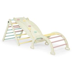 NEW 7-in-1 Wooden Pikler Triangle Montessori Climbing Gym for toddlers by Delta Children Lil Climber