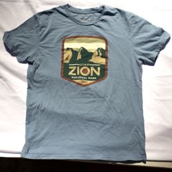 Zion National Park Graphic T-Shirt Blue 