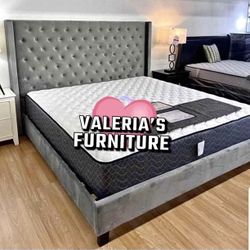 New King Bed Frame With Mattress