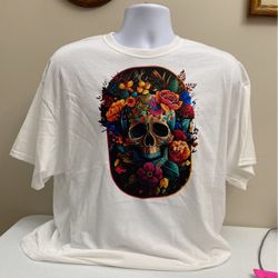 Skull Design T-Shirt, Jerzeese 50/50, New, Size XL, (item 232)
